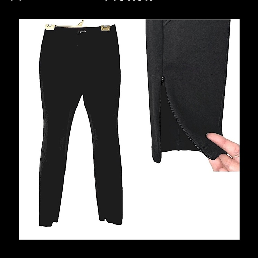 White House Black Market Leggings Black Zipper Ankle Size Regular XXS